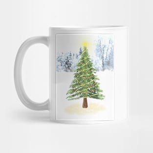 Christmas Tree in Snowy Field Mug